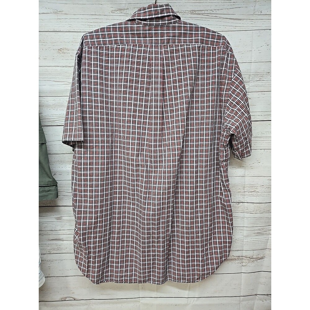 Ralph Lauren Button Down Short Sleeve Blake Red Green Plaid Shirt Men's Large - Picture 2 of 8